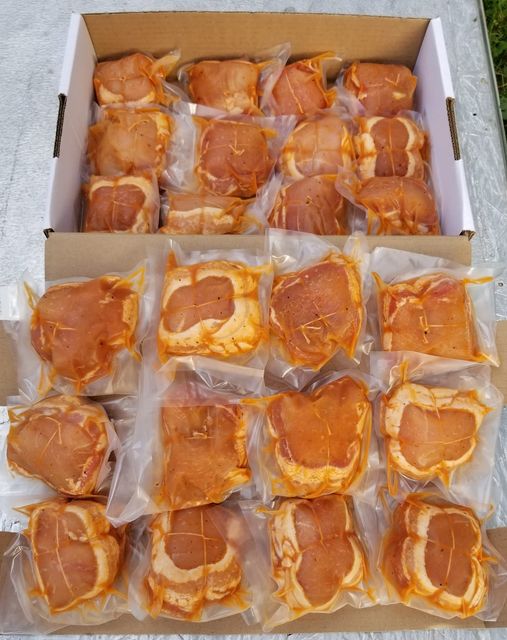 Tournedos de poulet miel et ail